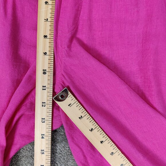 Stars Above Women's Pink Palazzo Pants Size Large Linen Barbiecore Beach Summer - Picture 8 of 10